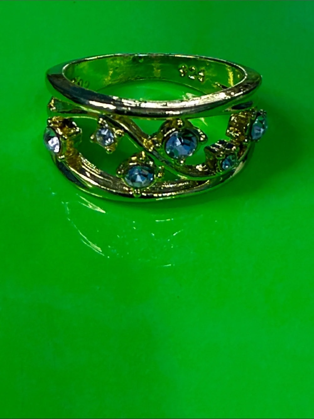 925 Sterling Silver elegant gold